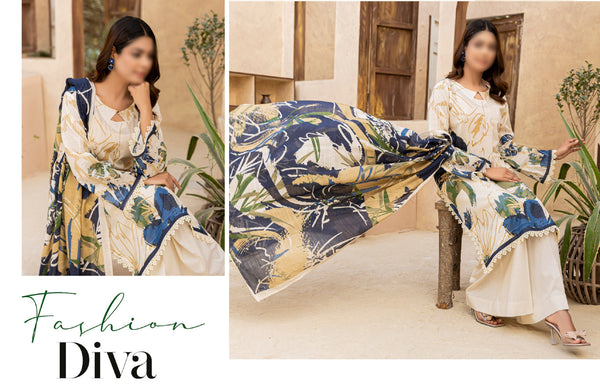 DIGITAL PRINT SLUB LAWN (SKIN)