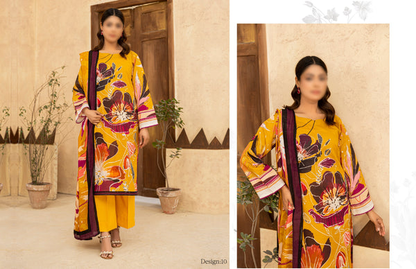 DIGITAL PRINT SLUB LAWN (YELLOW)